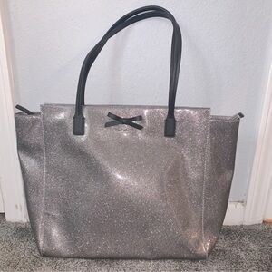Kate Spade Glittery Silver Tote Bag